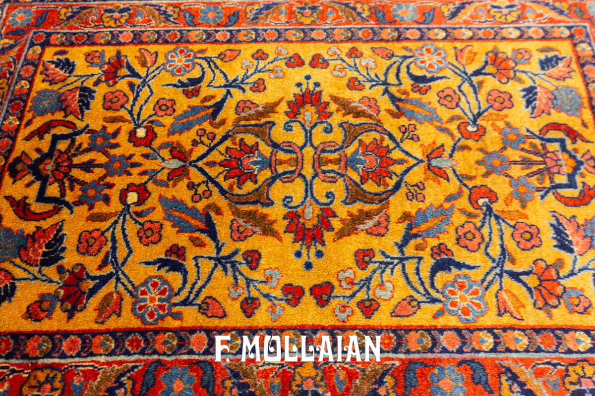 Kashan Rug Manchester Gold Color n°:673826